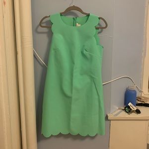 Lime JCrew Scalloped Shift